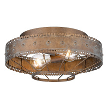 Golden 7856-FM CP - Wry Lighting Ferris 2-light Flush Mount in Copper Patina